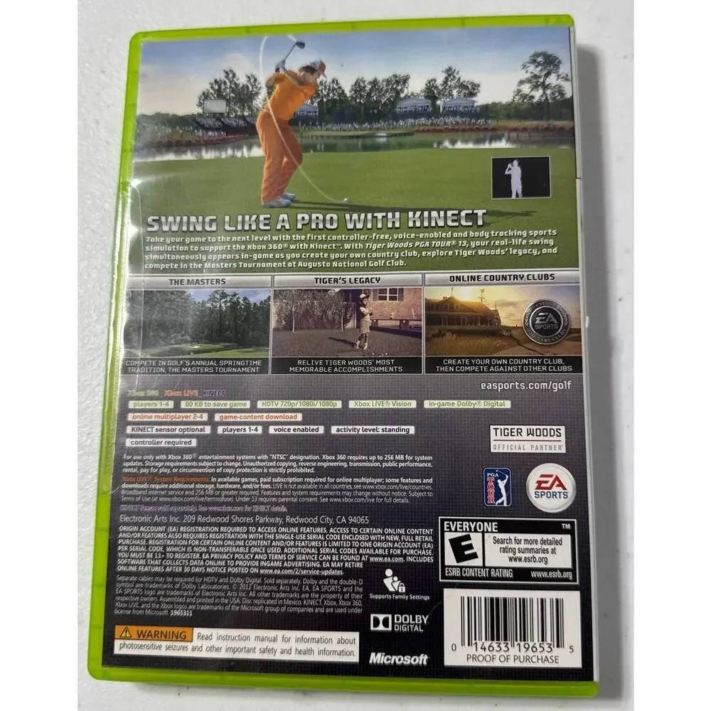 Tiger Woods PGA Tour 13‎ Xbox 360 CIB EA Sports